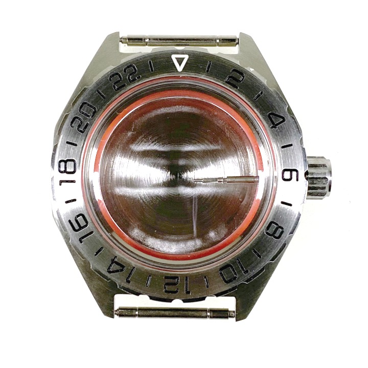 Gehäuse VOSTOK 650, gebürstet, brushed 24Std. Lünette (650ksb / 2)