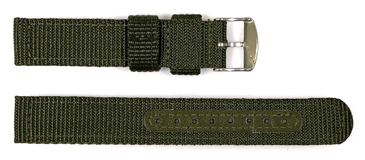 20mm Armband Nylon military green zweiteilig mit Dornschließe