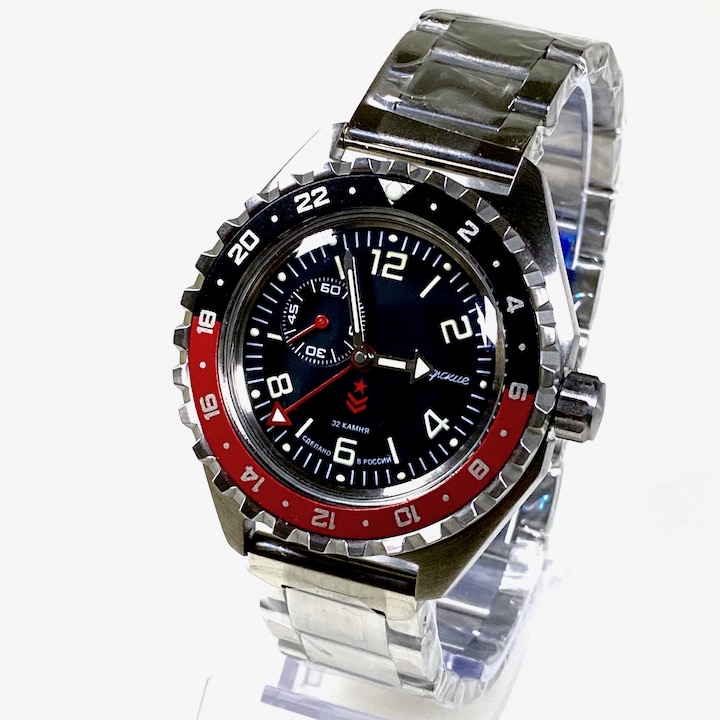 VOSTOK KOMANDIRSKIE mit zusätzlicher 24Std.-Zeit (650539 S4)