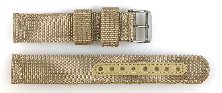 20mm Armband Nylon khaki zweiteilig mit Dornschließe