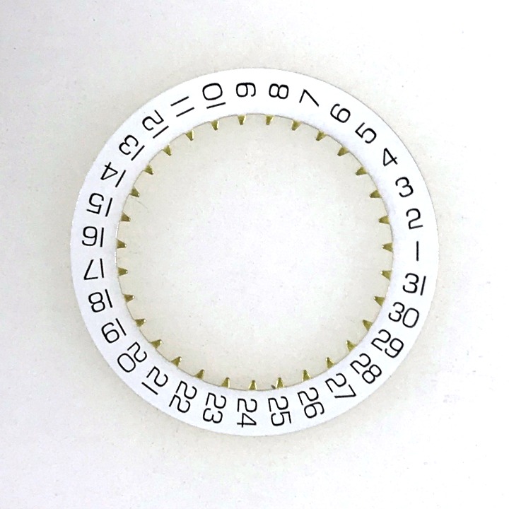 Vostok Datumsring weiß, Datum in Pos."3:00" bzw. "4:30" (513m9/01)
