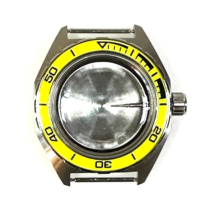 Gehäuse VOSTOK 650, gebürstet, Lünette mit weißem Insert (650ksb / 6)