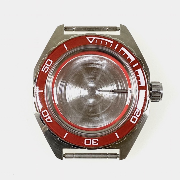 Gehäuse VOSTOK 650 Lünette mit rotem Insert (650ksb / 6)