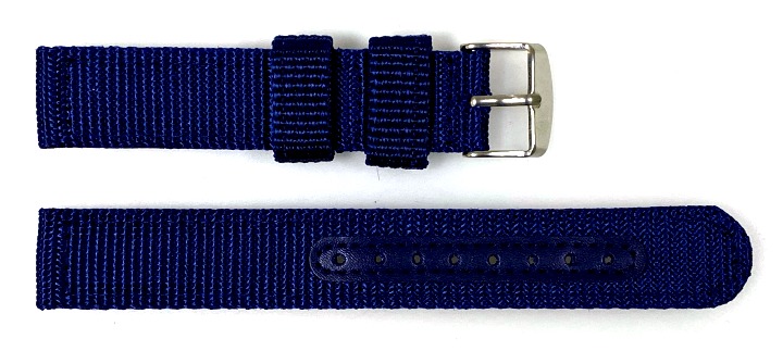 20mm Armband Nylon blau zweiteilig mit Dornschließe