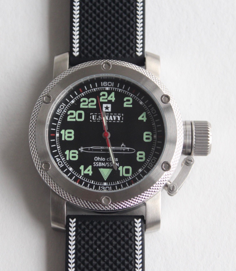 "US NAVY OHIO CLASS" - 24-Std.-Automatikuhr von TRIUMPH mit VOSTOK - Werk, Edelstahl, ø47mm 2431.01 TRI-US.Navi.1