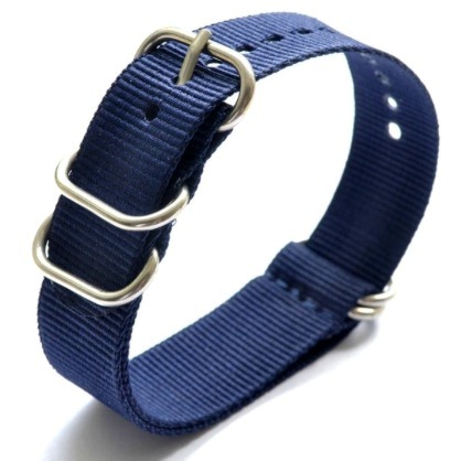 22mm ZULU Armband Nylon Blau (ZULU02-22mm)